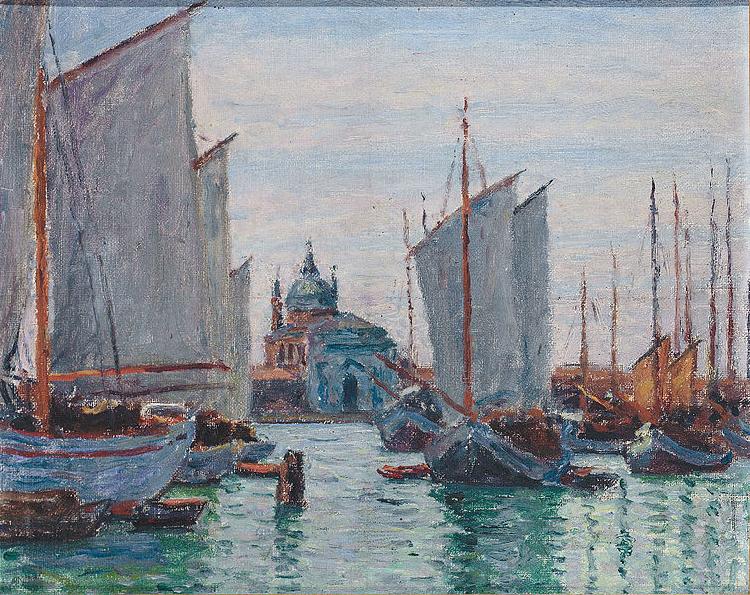 Max Arthur Stremel Schiffe an der Zattere in Venedig oil painting picture